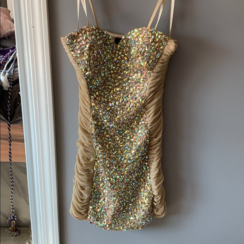 Gold/Nude Prom Dress